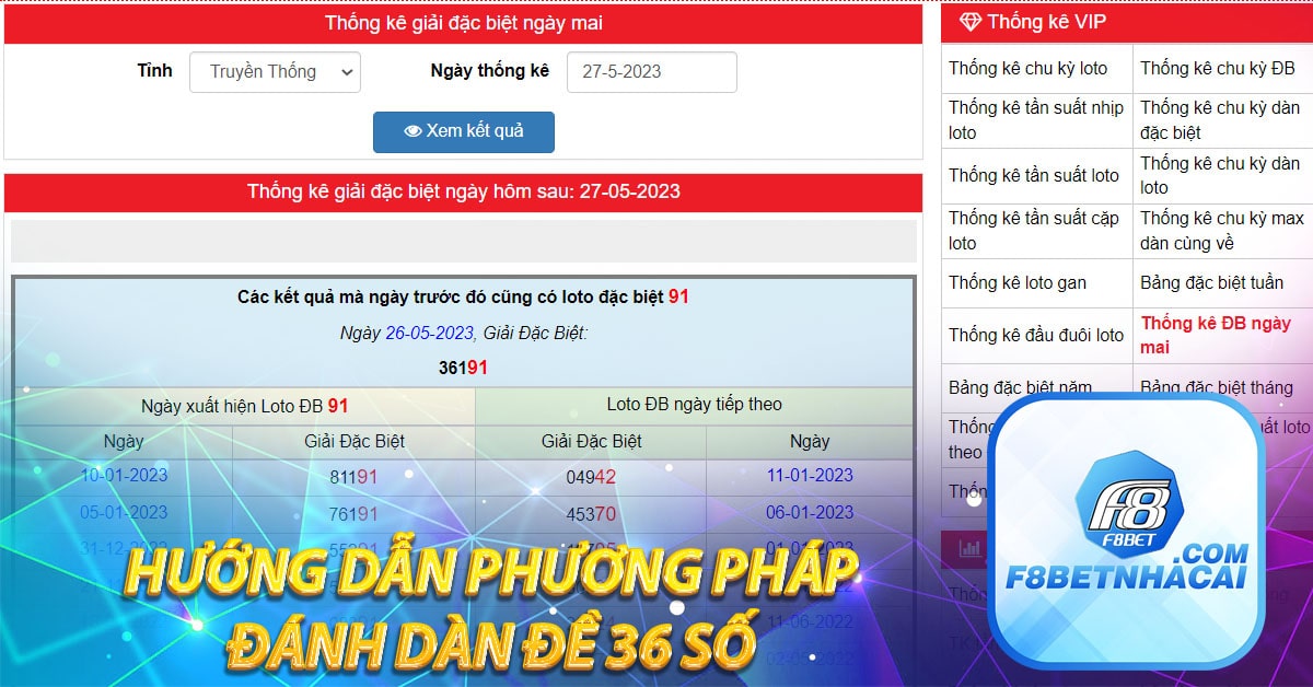 Hướng dẫn phương pháp đánh dàn đề 36 số